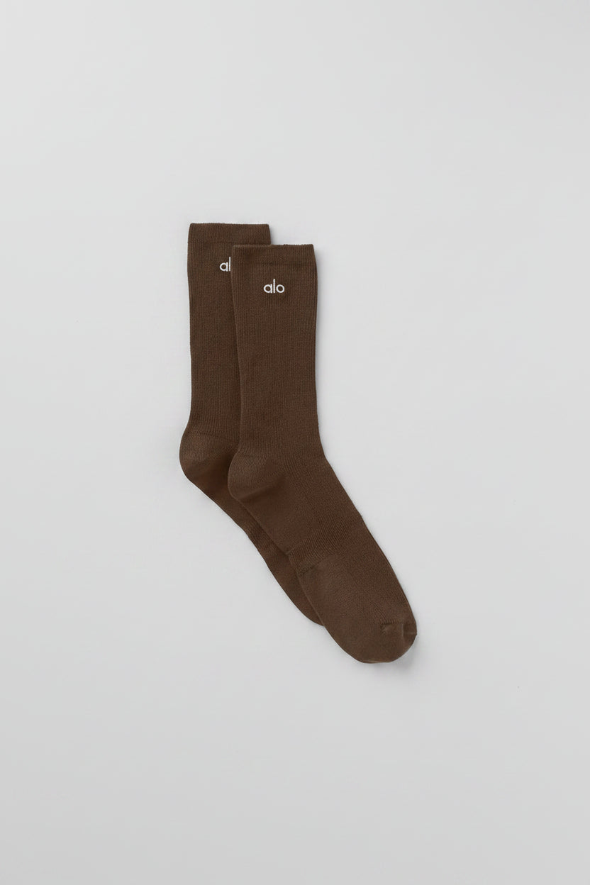 Unisex Half-Crew Understated Sock - Espresso