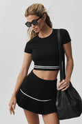 Scholar Knit My Serve Short Sleeve - Black/White