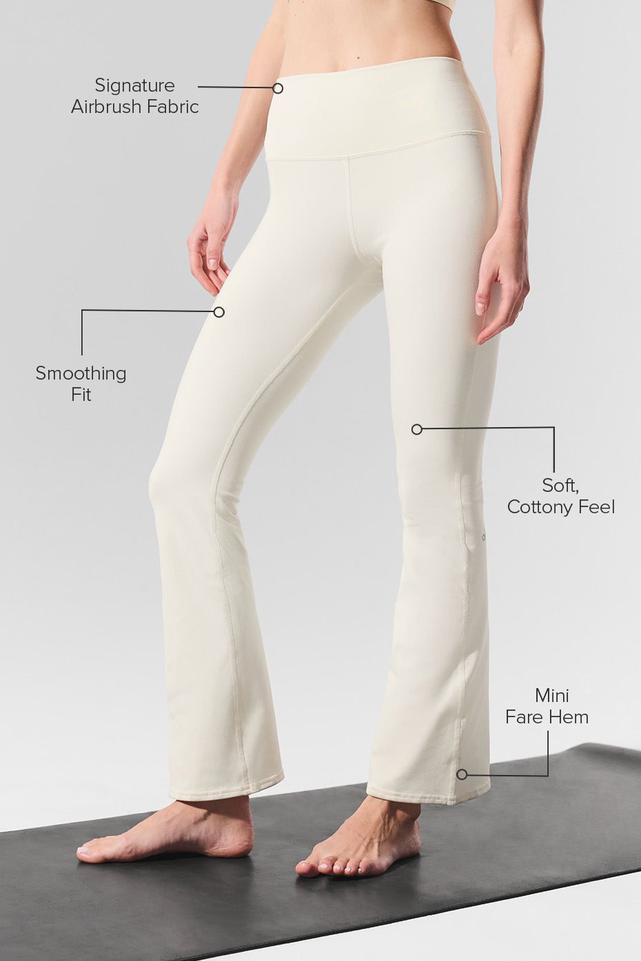 Airbrush High-Waist Bootcut Legging (Short) - Ivory