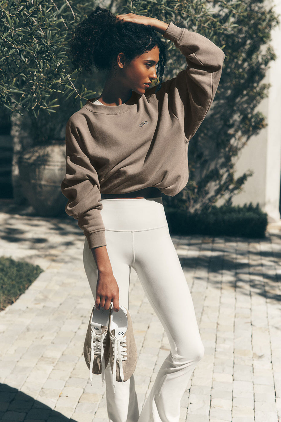 Airbrush High-Waist Bootcut Legging (Short) - Ivory