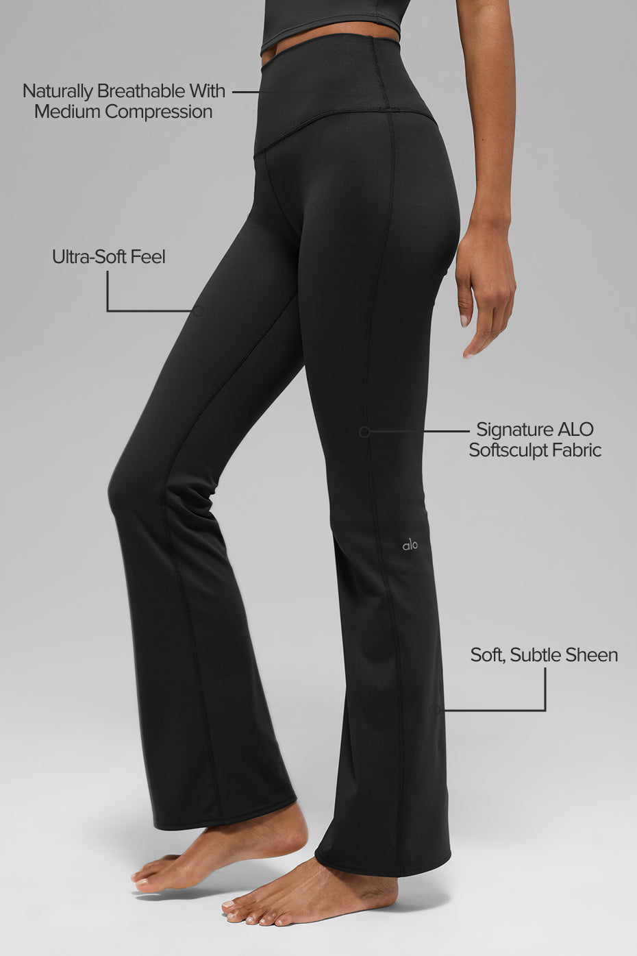 ALO Softsculpt High-Waist Bootcut Legging (Regular) - Black