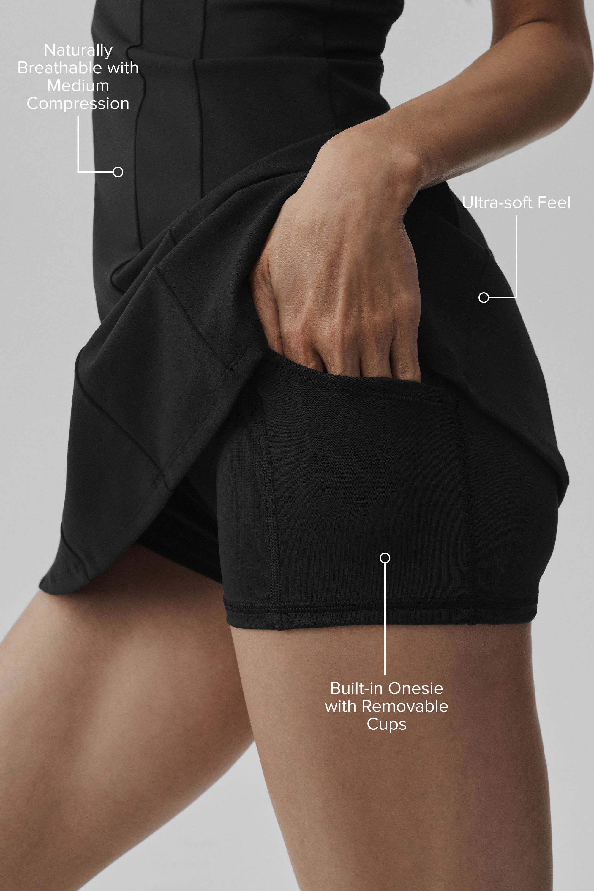 ALO Softsculpt Desire Tennis Dress - Black