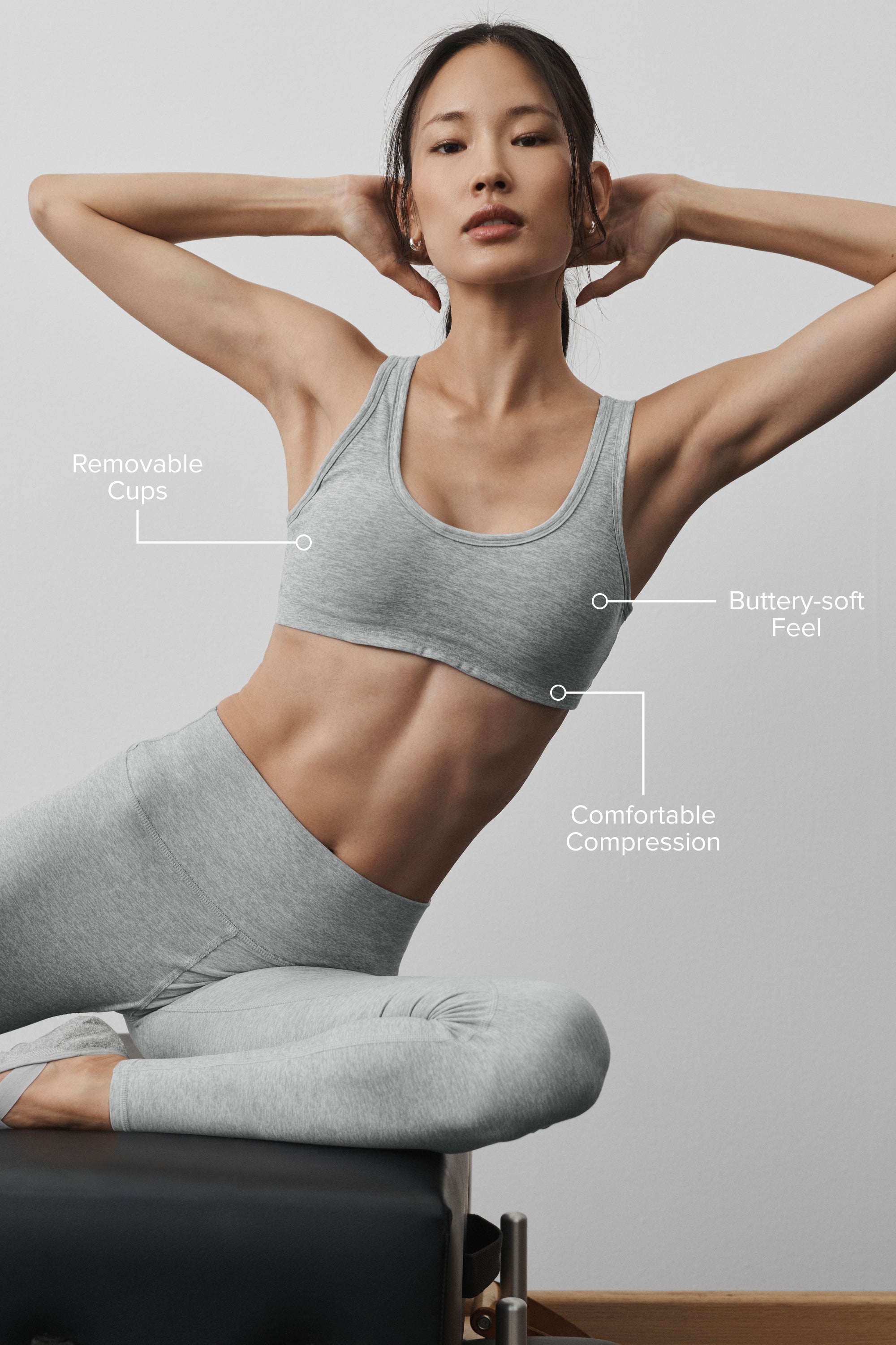 Alosoft Center Stage Bra - Vintage Athletic Heather